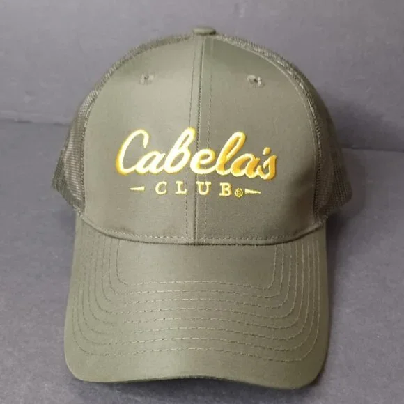 Cabelas Club Baseball Hat Cap Green Adjustable Snapback Mesh Back Green NEW - Picture 1 of 5